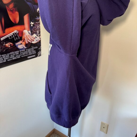 Collegiate New York University Purple and White Long Sleeve Hooded Sweatshirt - Picture 8 of 15